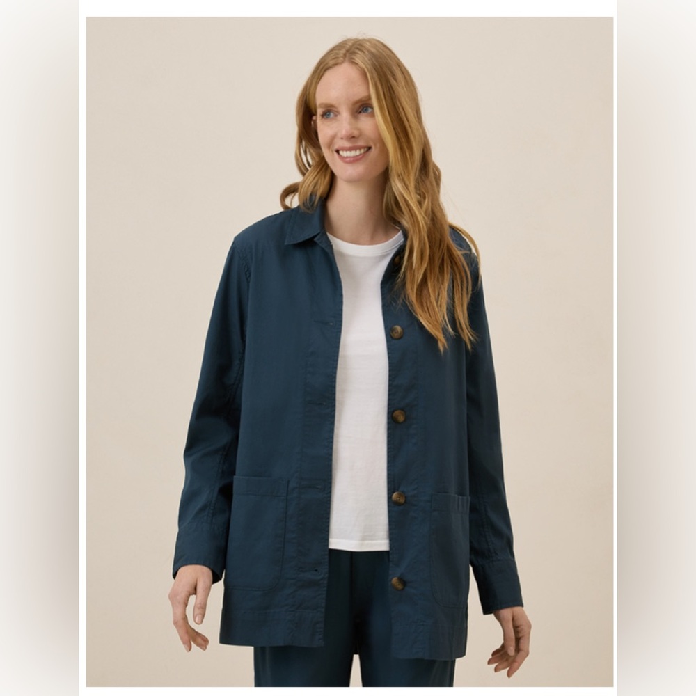 Pact Women’s French Navy Daily Twill Lightweight Oversized Jacket